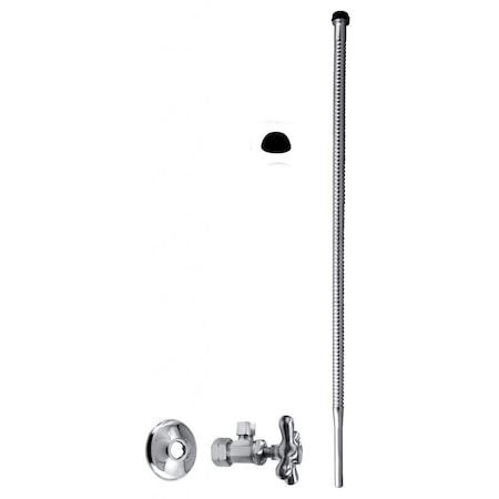 Westbrass Supply Kit, 5/8" OD x 3/8" OD x 20" Corrugated in Polished Chrome D105K20X-26